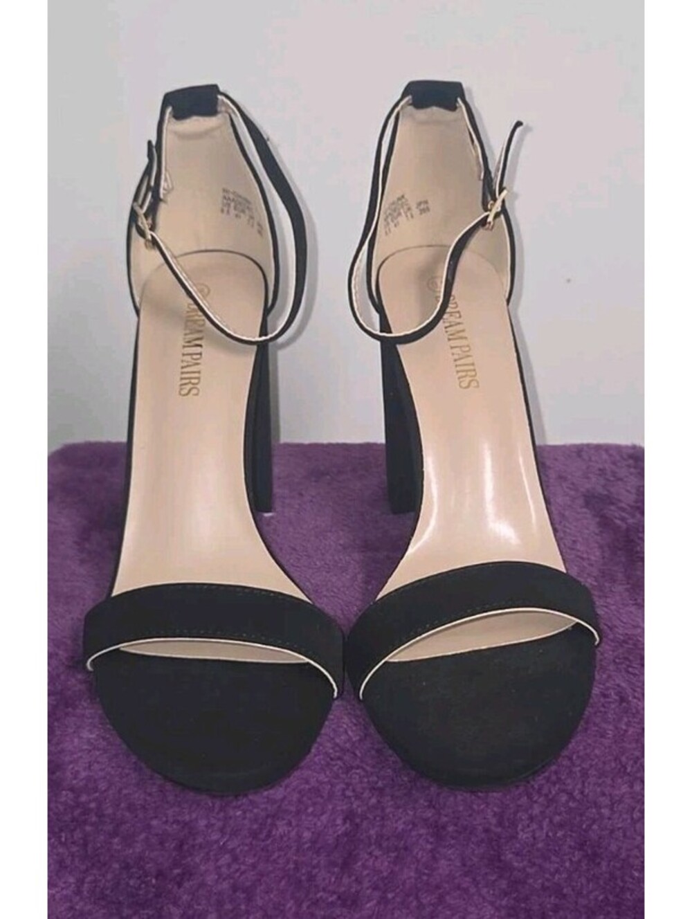 DREAM PAIRS Women's Chunky Block High Heel Sandals Black Size 9.5